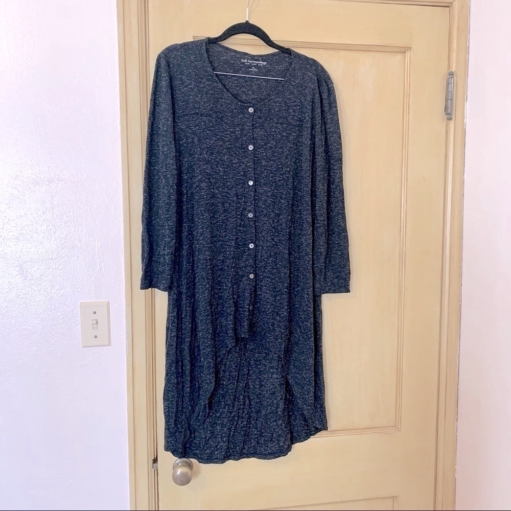 Soft Surroundings Burnout high-low button tunic Size PL Petite Large